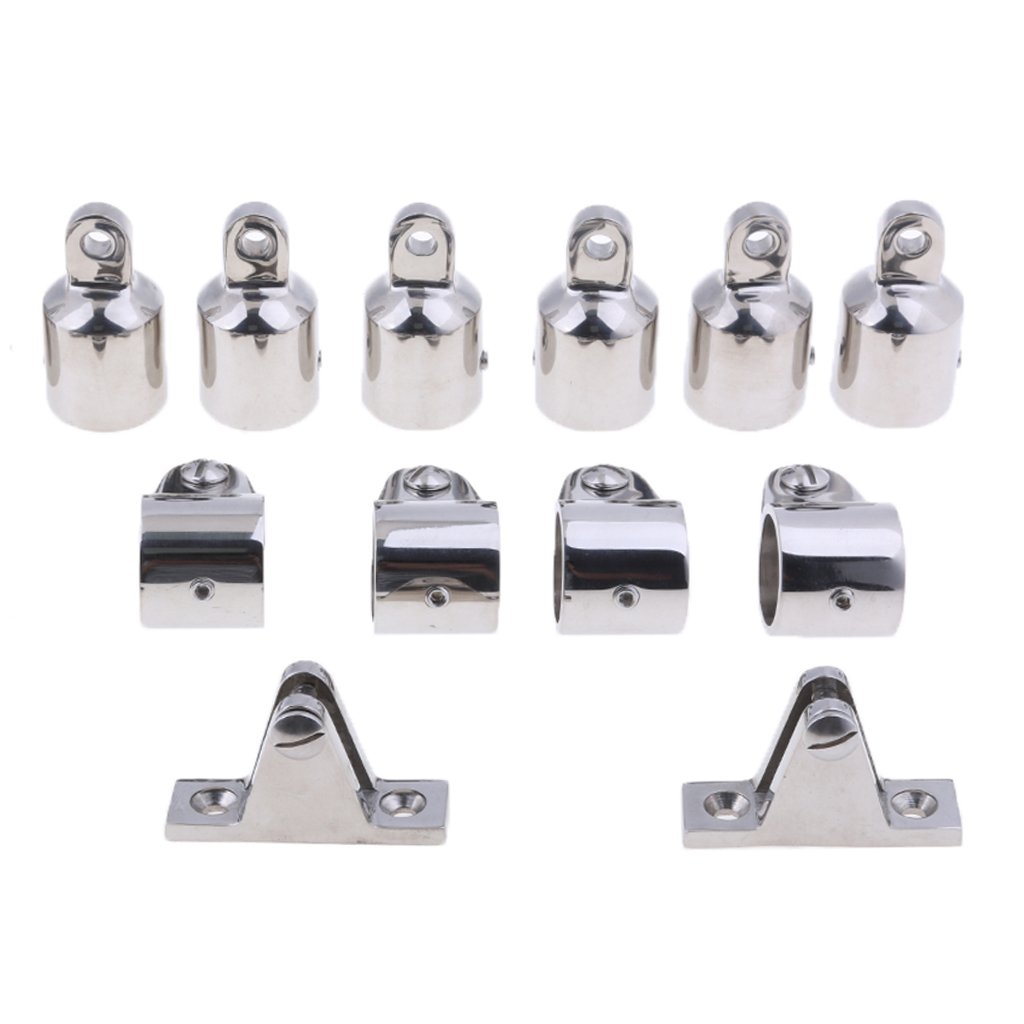 12pcs 22mm Barca Raccordi Hardware per 3-Bow Marine Boat 316 Acciaio Inox