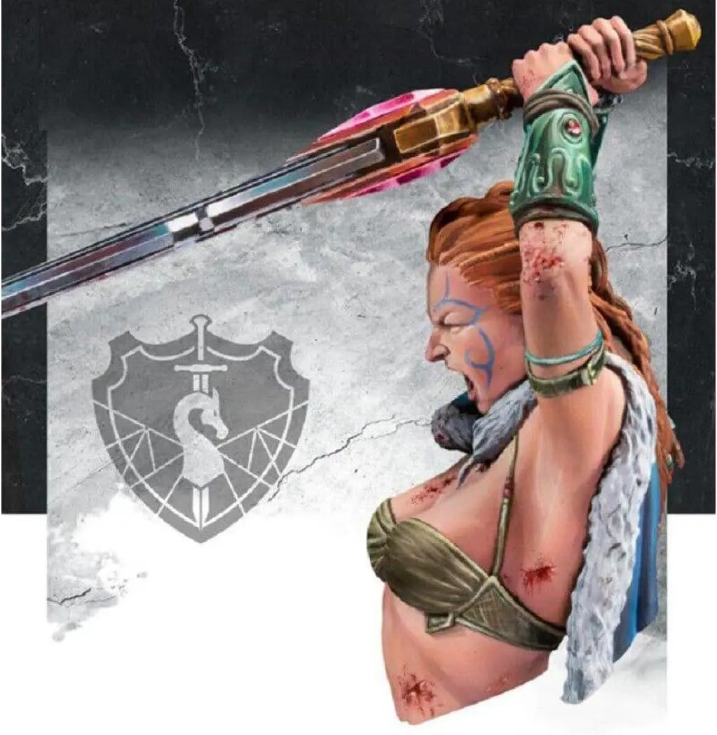 1/12 Bust Resin Model Kit Beautiful Girl Viking Barbarian Warrior Unpainted