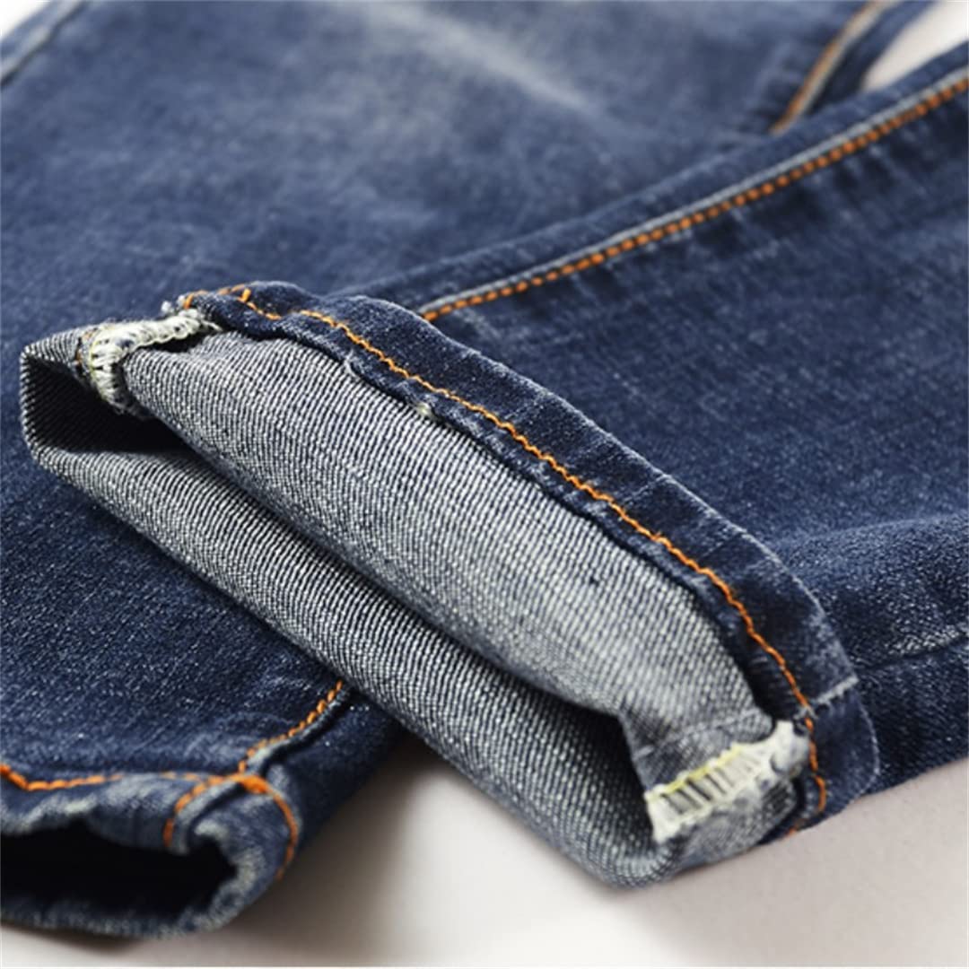 Hcclijo Motorrad Bikers Denim zweiteiliges Set Jacke Jeans Herren Sets Streetwear Oberbekleidung Hosen Sets Blau L 30