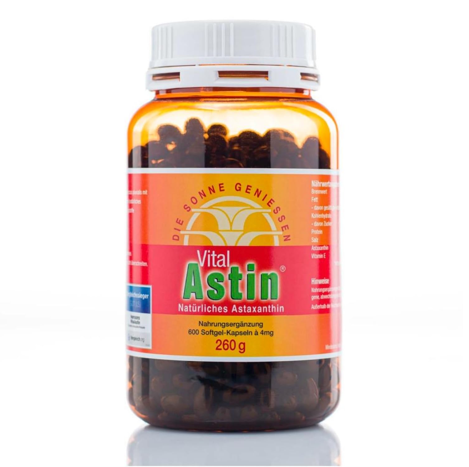 VitalAstin Astaxanthin 600 Kapseln I Das Original - Ivarssons VitalAstin mit 4 mg natürlichem Astaxanthin