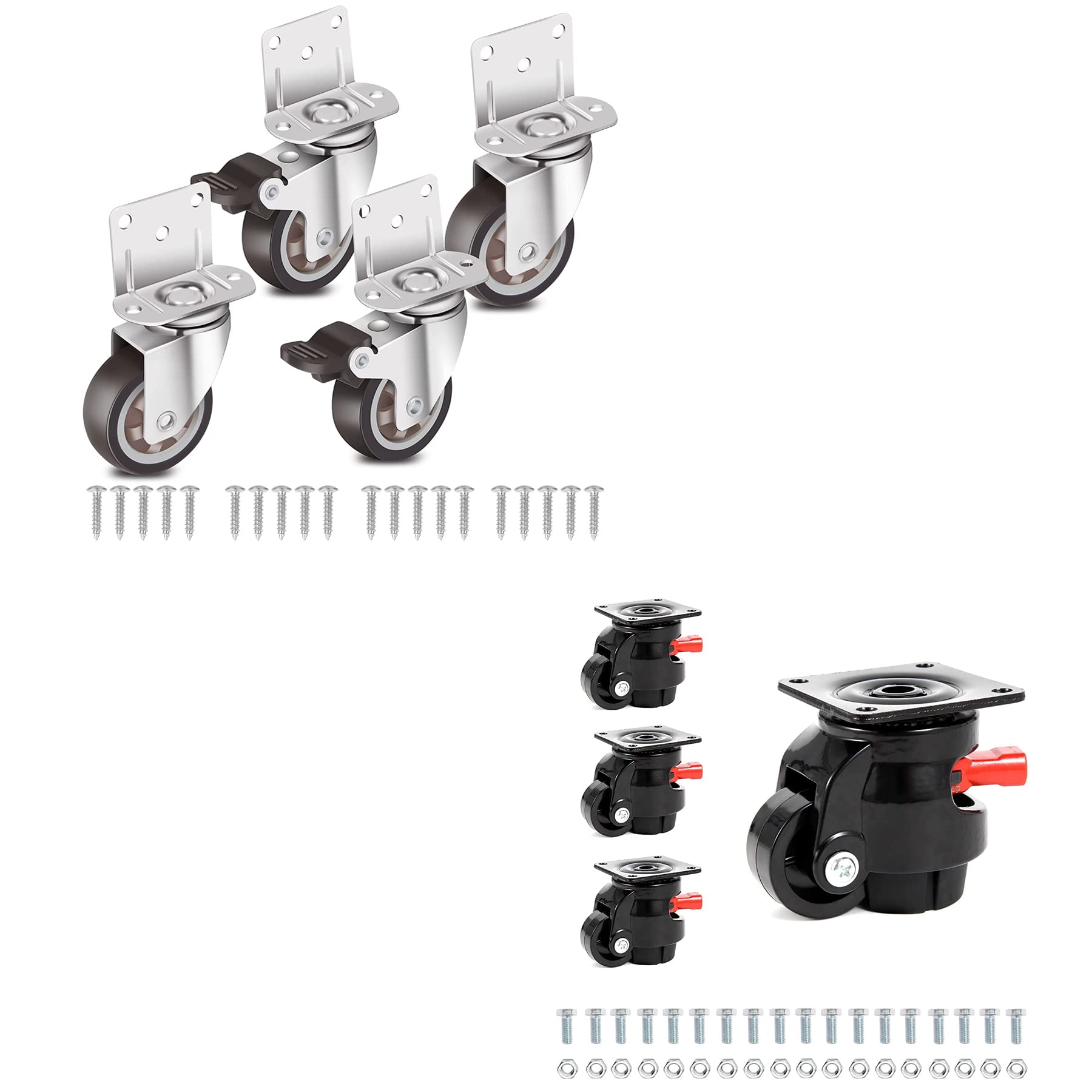 Sohnvwtgd 5 2 Inch Side Mount Casters And 60F Leveling Casters Bundle