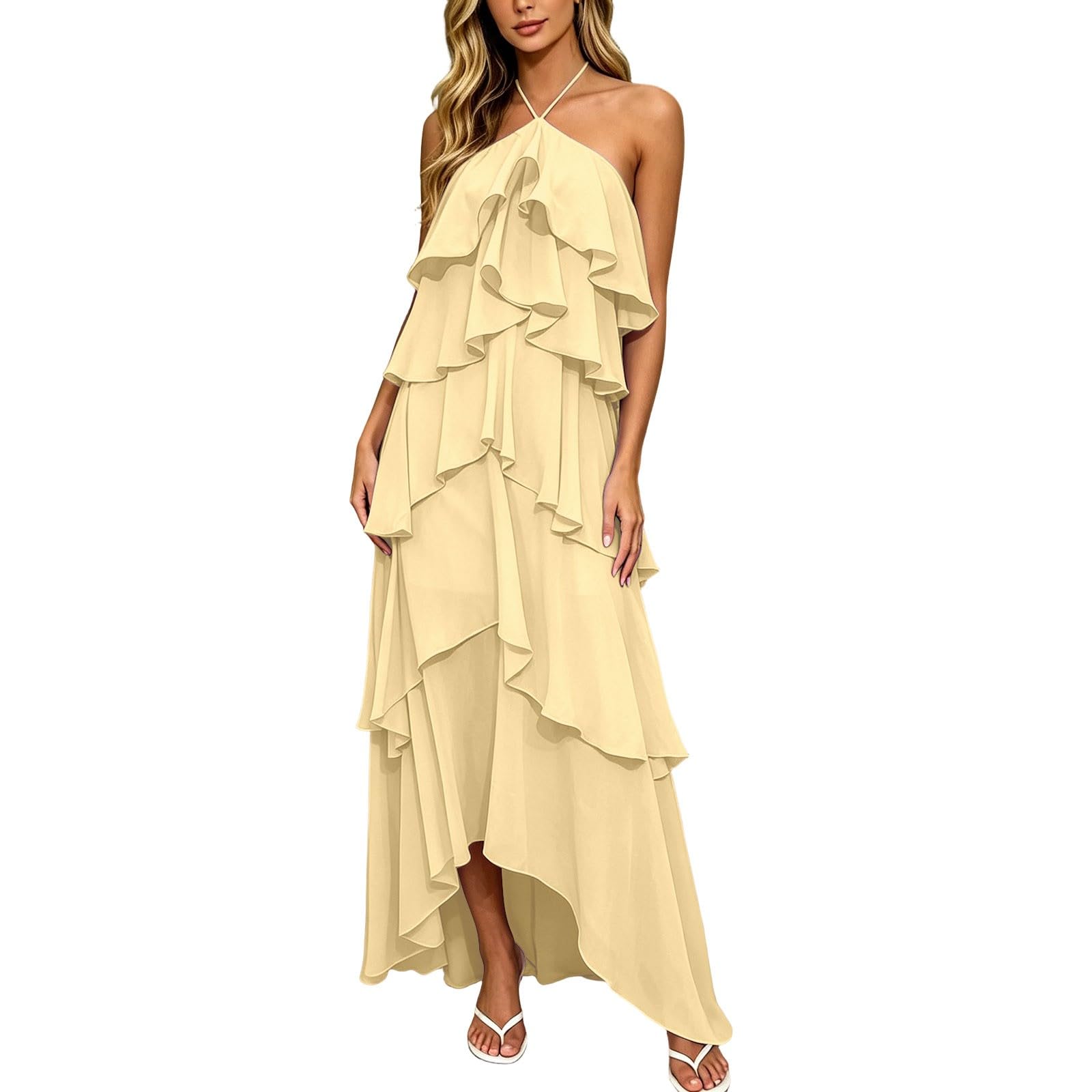 Vestido de verano para mujer, vestido de fiesta en línea A, vestido casual, vestido de verano, elegante, vestido de cóctel, largo, sin mangas, vestido de noche, elegante vestido cruzado
