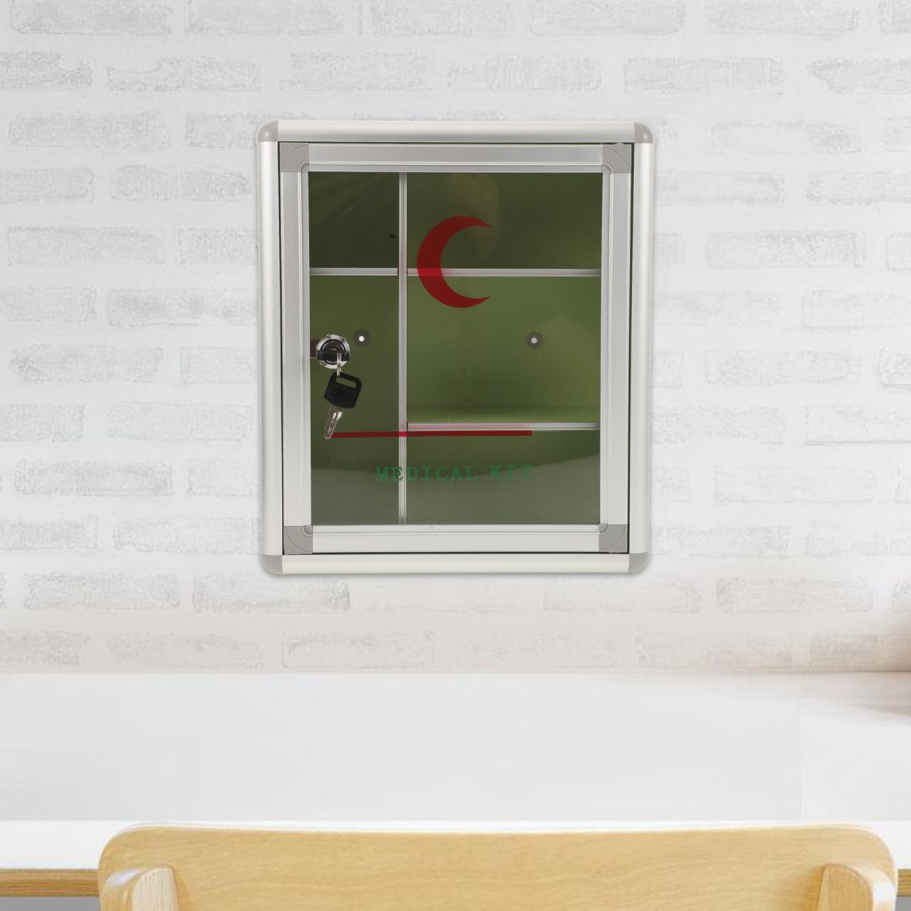 PRETYZOOM Caja De Almacenamiento De con Cerradura Caja De Seguridad para Organizador Hogar Montable La Pared para Kit Primeros Auxilios