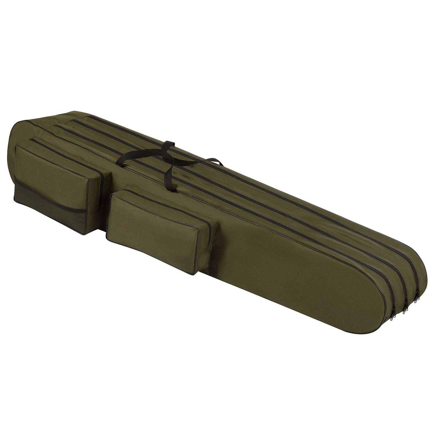 Ferocity Premium Angeltasche 150 cm Rutentasche Rutenfutteral Angelkoffer 3 Kammer Made in EU mit Fischmuster [023]
