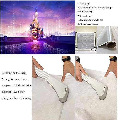 Miniatura 4 de MME Fantasía Púrpura Fondo de Castillo de dibujos animados para Fiesta de Cumpleaños 7x5ft Hada Wallpaper Photo Booth Props LSME1471