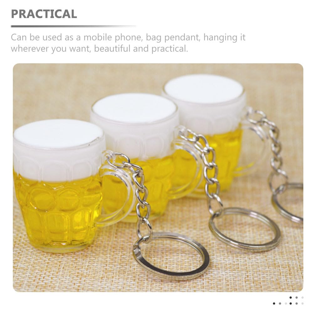 CALLARON 4 portachiavi per boccale di birra, modello auto, accessorio per zaino, portachiavi per borsa, borsa per auto, ornamenti da appendere, bicchiere per vino