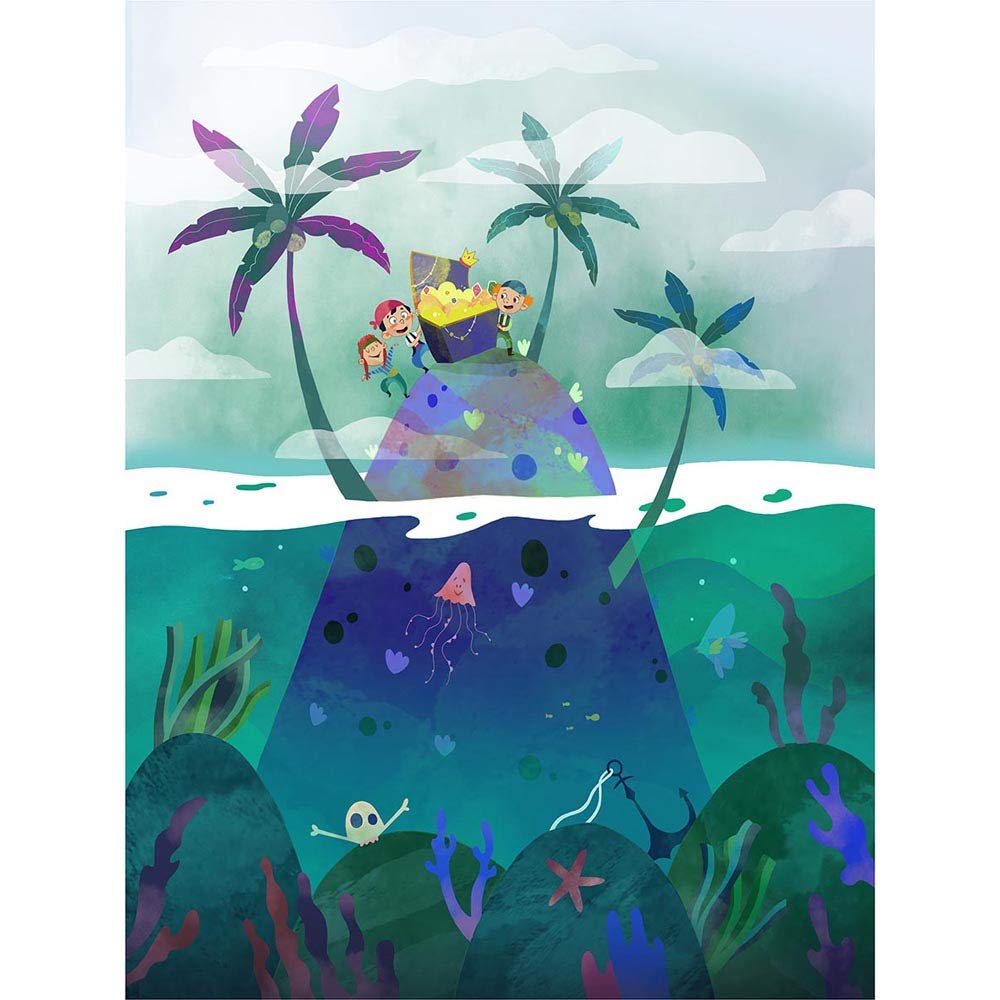 Wee Blue Coo Pirates Treasure Unframed Wall Art Print Poster Home Decor Premium