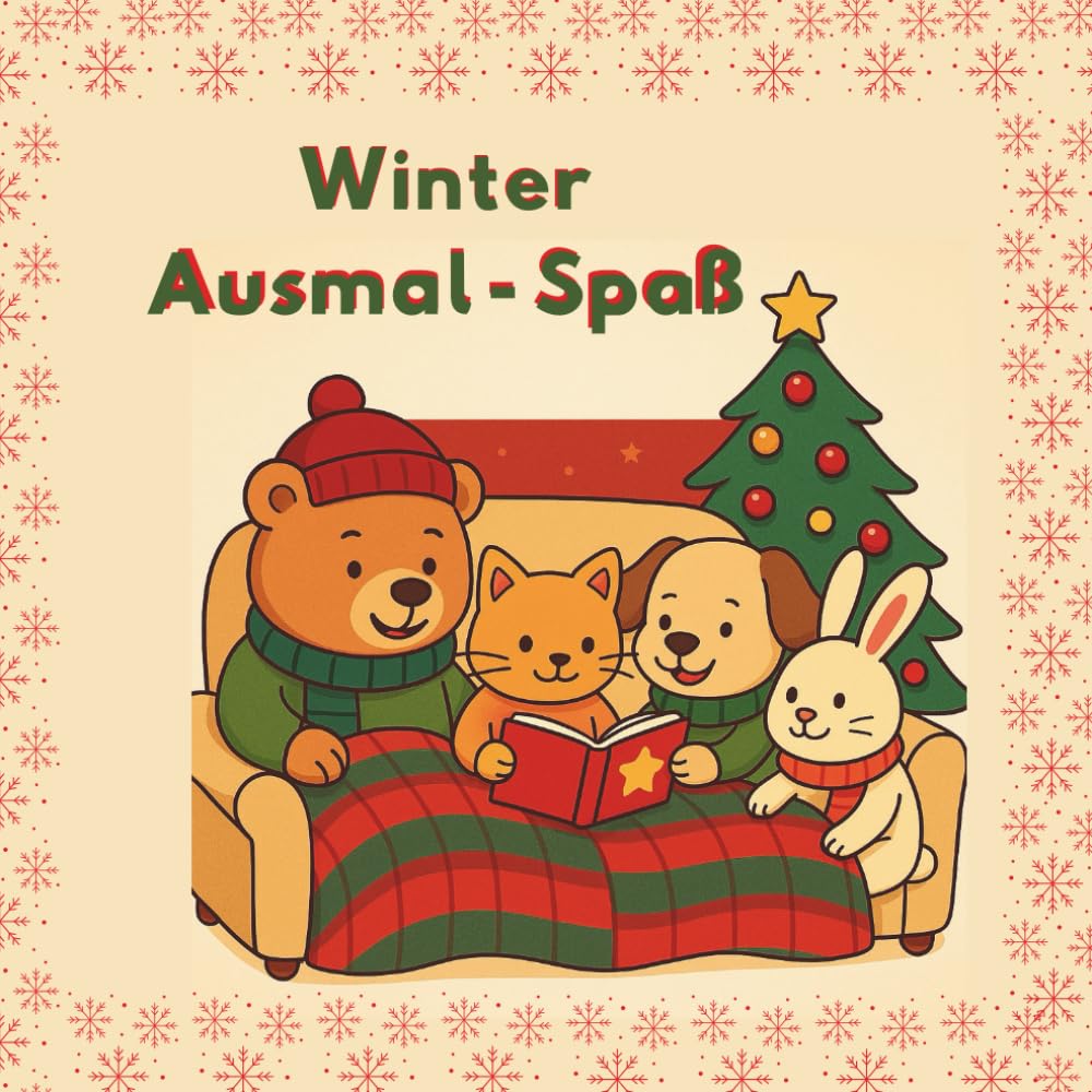 Winter Coloring Fun: Cute Winter Companions: – Gemütliches und einfaches Weihnachtsmalbuch für Erwachsene, Senioren und Kinder (Großdruck-Ausgabe)