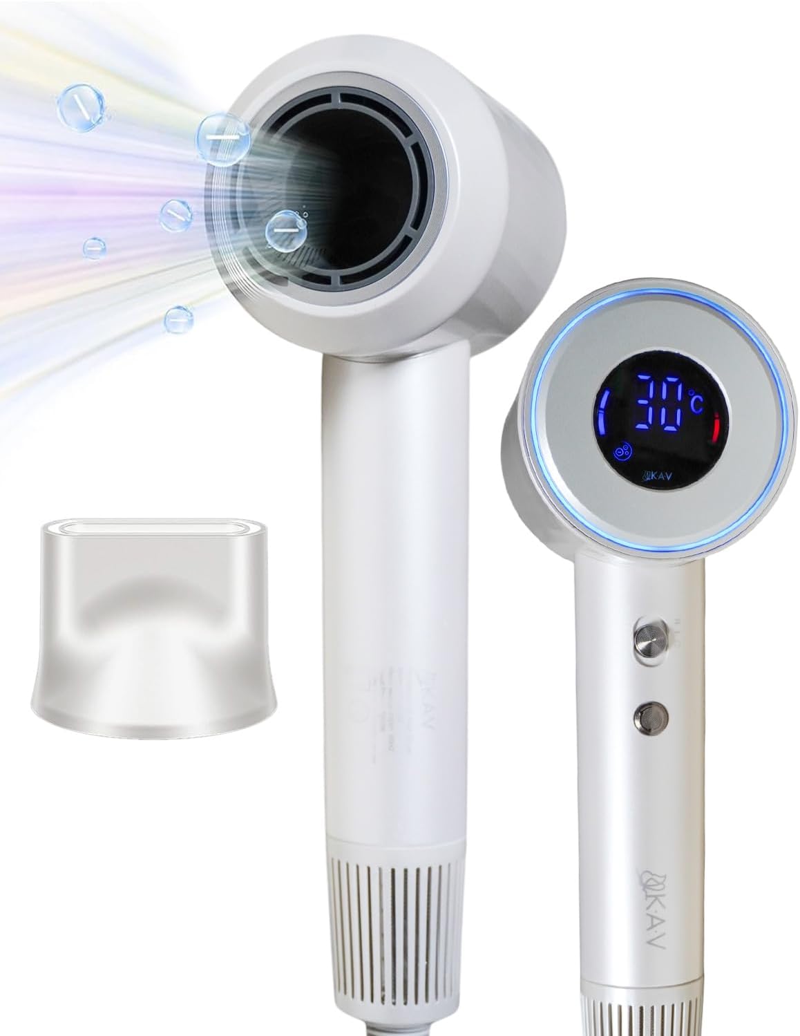 KAV Professional Ionic Hair Dryer – Lightweight Blow Dryer with Fast Drying, Frizz Control & Cool Shot – Salon Hair Dryer for Women & Men, Travel-Friendly Styling Tool with Concentrator