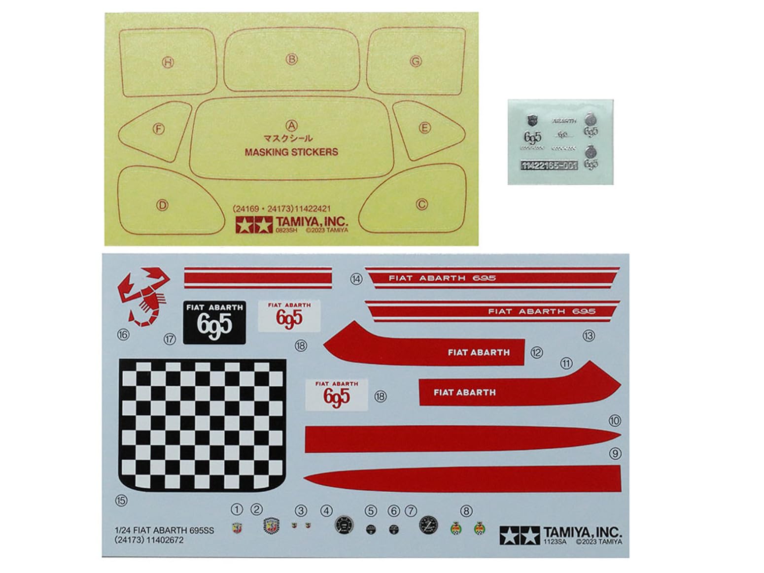 TAMIYA 24173 1:24 FIAT Abarth 695 SS - Kit di Costruzione in Plastica, Hobby, Artigianato, Modellismo