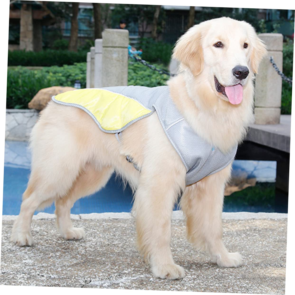 Housoutil 3pièces Gilet Refroidissant pour Animaux De Compagnie Veste Évaporation Été s Couleur Assortie Confort Respirant Et Réfléchissant pour Chiens