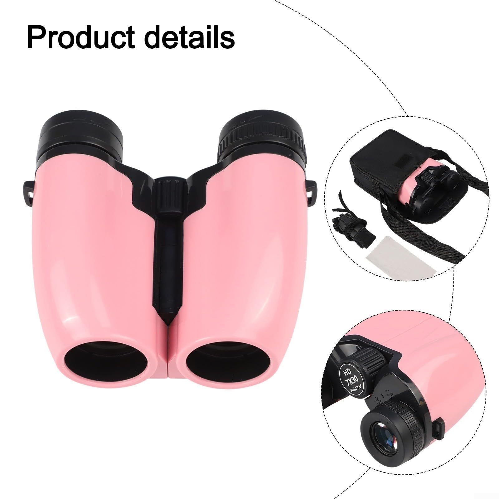 Binocolo Compatto 7x25 Leggero per Concerti e Viaggi(Pink) | Ingrandimento 7x stabile, niente vertigini, perfetto per concerti, sportivi e osservazione a distanza