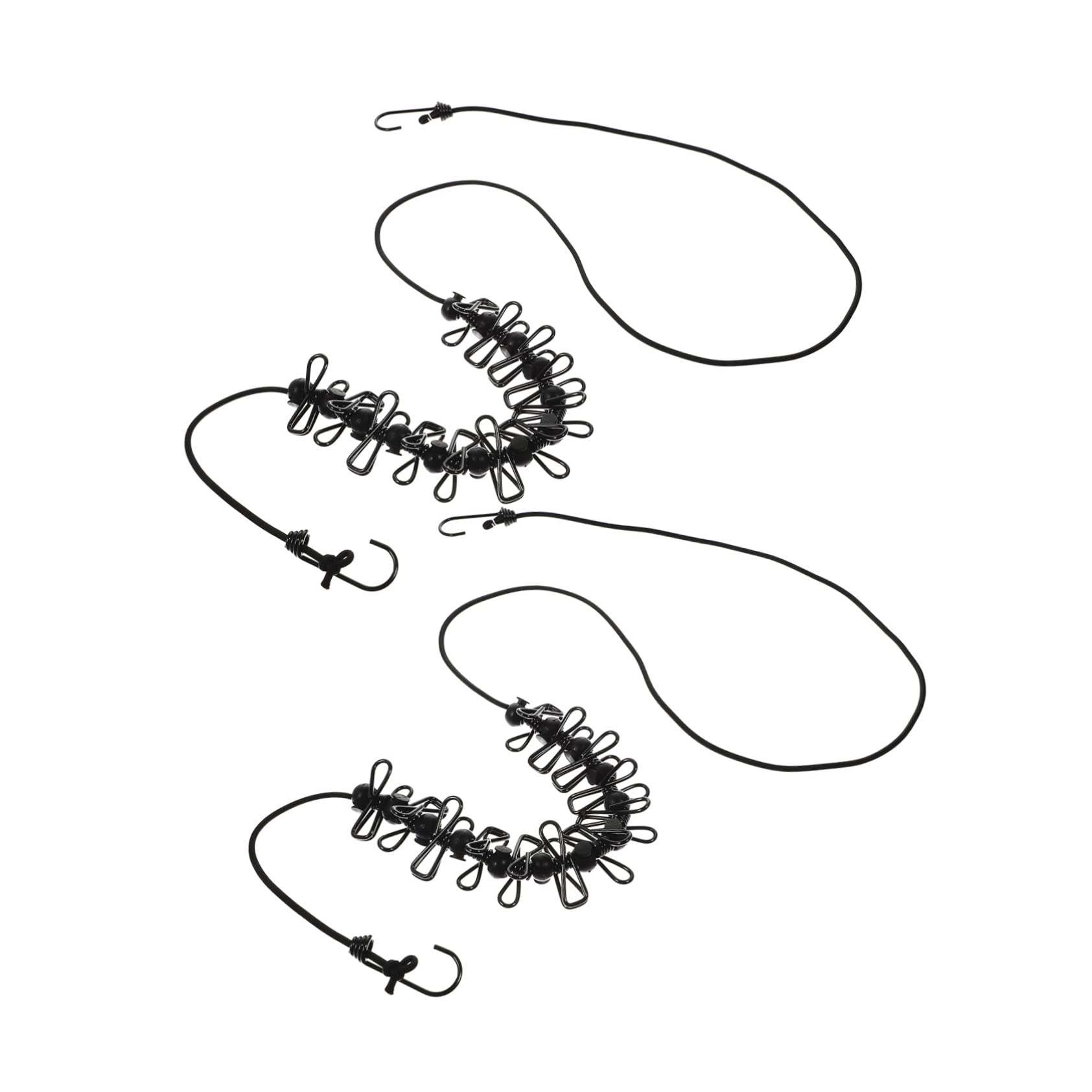 Zerodeko 2Pcs Travel Clothesline with Windproof Clips Portable Outdoor Drying Rope for Camping Hiking and Indoor Use Lightweight and Easy to Store Black