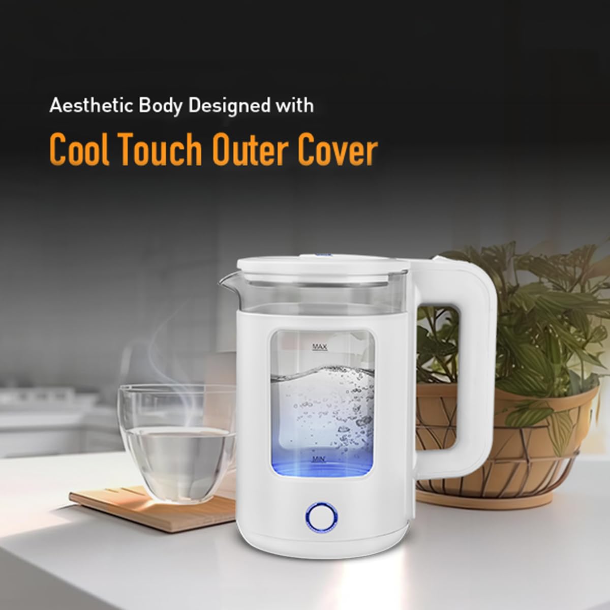 KENT Cool Touch Glass Kettle - 1.8L, 1500W -3
