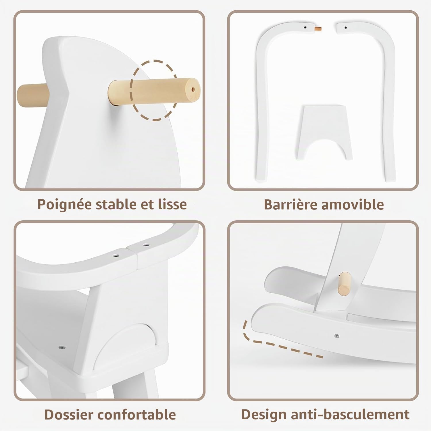 Labebe Cheval à Bascule Enfant (12-36 Mois), Bascule Bois, Jouet à Bascule Bébé, Cadeau d'anniversaire créatif pour Enfants Unisexes 1-3 ans