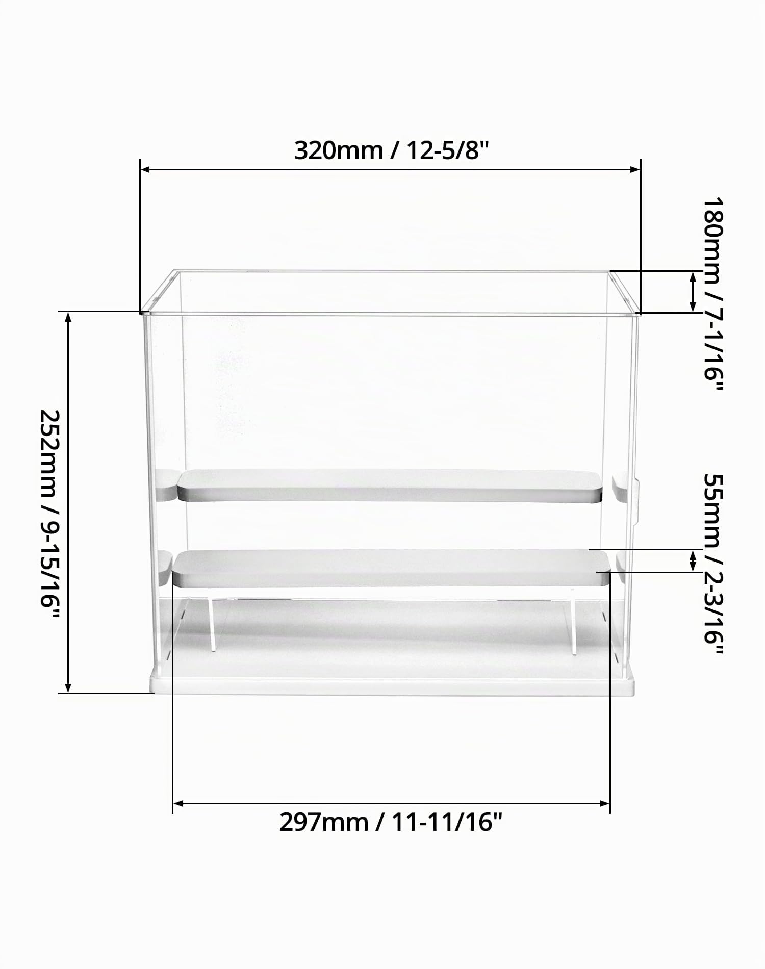 Boîte de présentation en acrylique transparente,vitrine anti-poussière