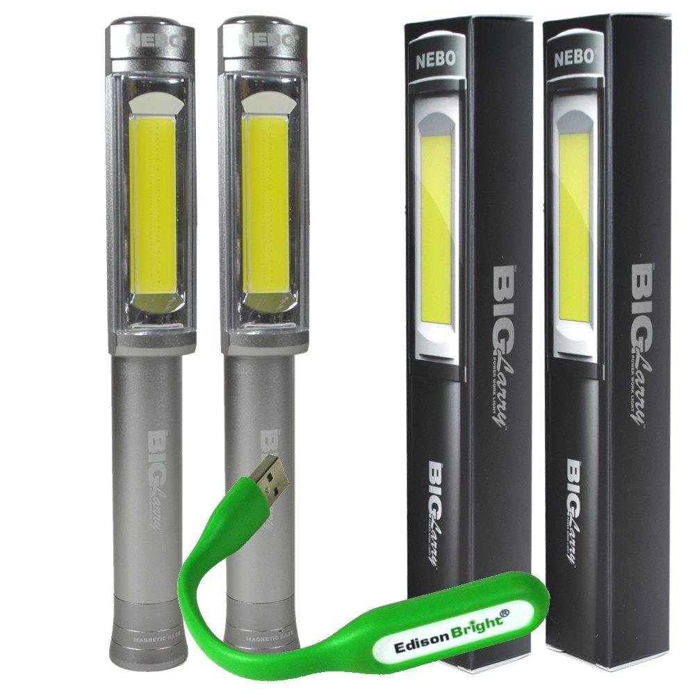nebo 6306 big larry 400 lumen flashlight COB LED Work Light The steel clip and magnetic base provide convenient hands BIGLARRY - NEBO FLASHLIGHT 6306