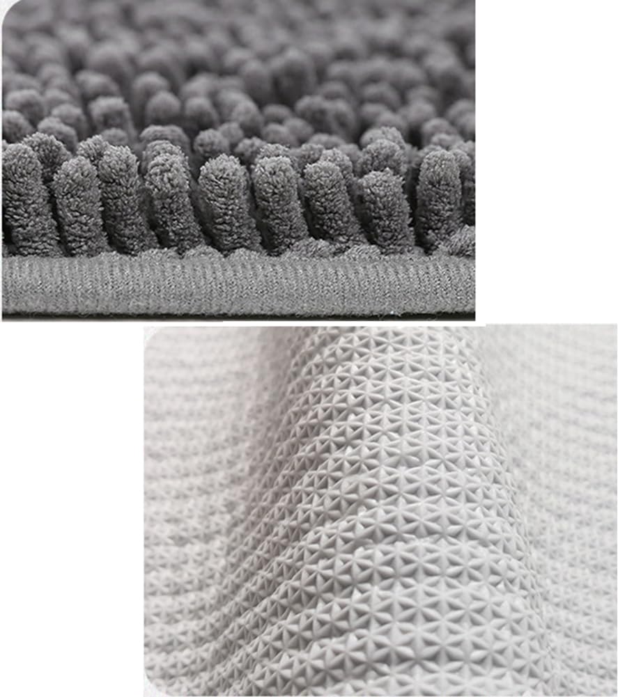 Set di tappetini da bagno ultra morbidi in ciniglia a forma di U e tappeto da bagno Shaggy assorbente contorno verde acqua 50 x 40 cm peluche comfort per elegante decorazione della casa