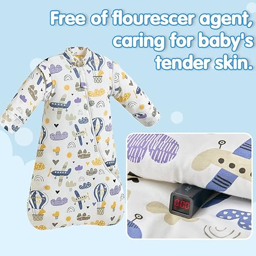 Miniatura 4 de XIFAMNIY 1.5 TOG Manta portátil para bebé, desmontable de manga larga, saco de dormir para niños pequeños