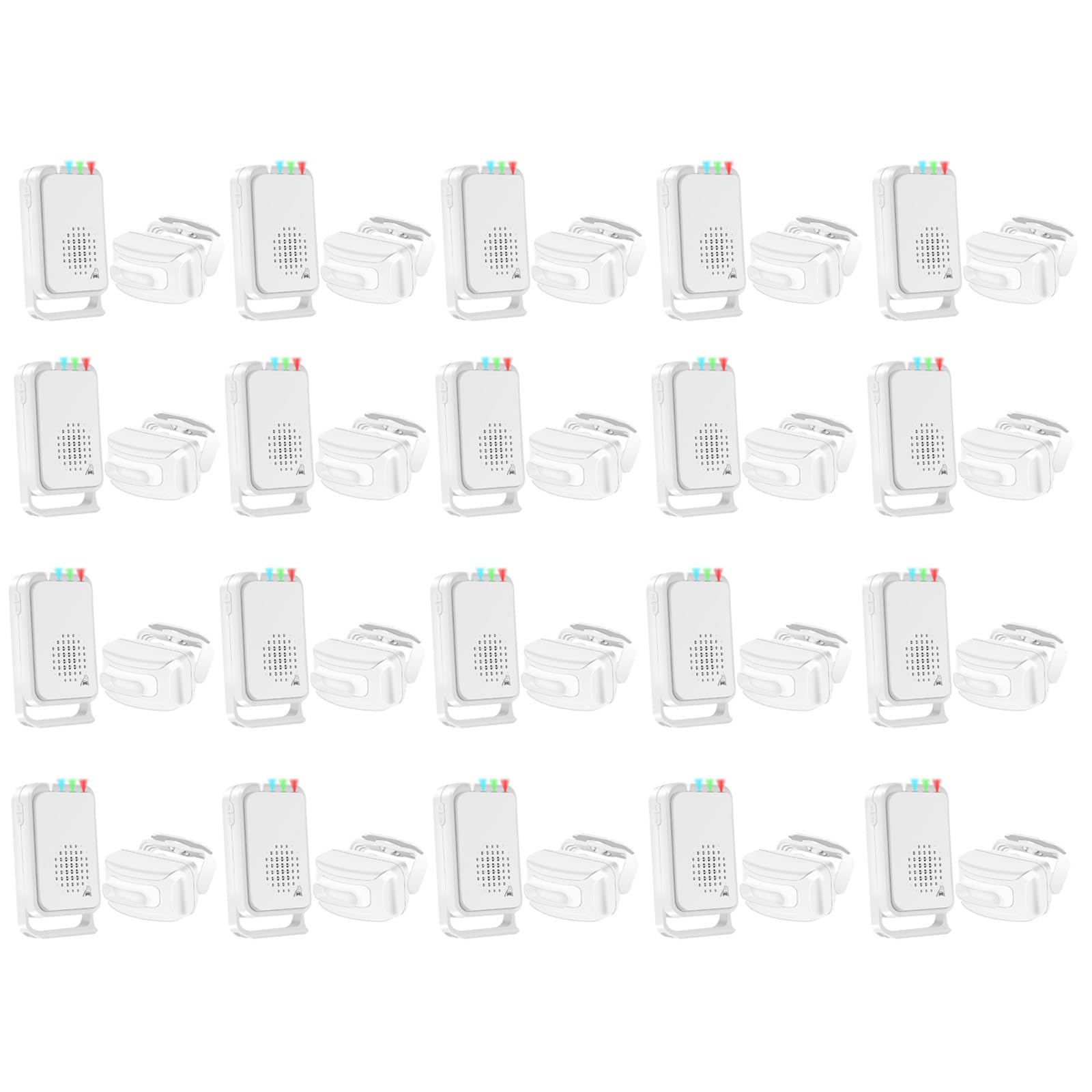 NineLeaf Bewegungsmelder Mit Alarm, Bewegungsmelder Klingel, Tür Alarm,4 LED-Leuchten, IP64, 918 ft Übertragungsreichweite für Zuhause, Unternehmen, Lager, Büro,20PK