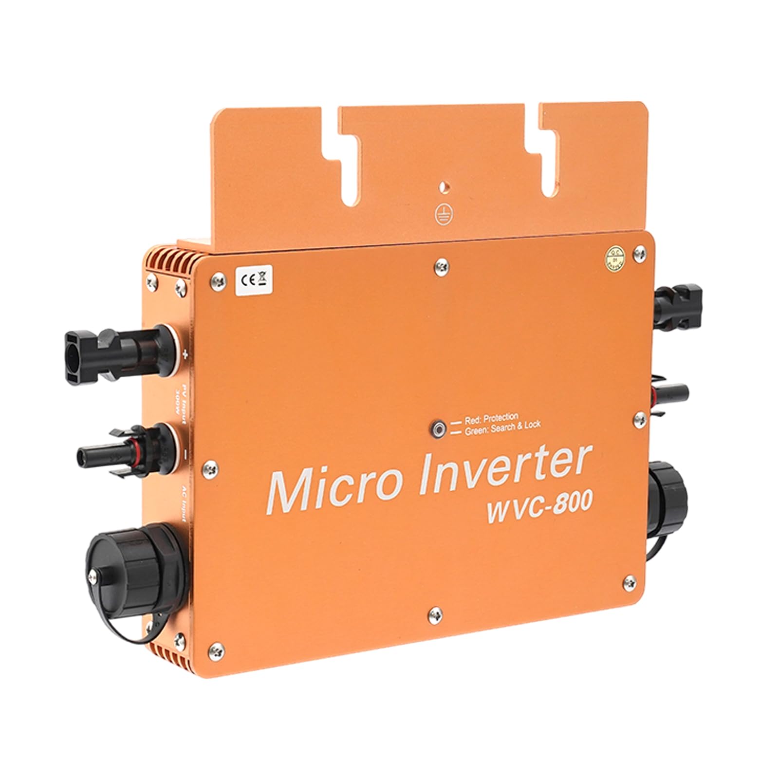 800W Mikrowechselrichter für Balkonkraftwerk, 32A, Solarstrom-Wechselrichter mit LCD-Display,Unabhängige Kontrolle, 22-50VDC, Solarmodulen umzuwandeln Wechselstrom (Silber)