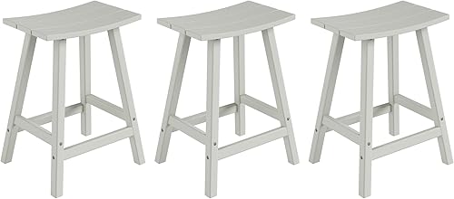 Miniatura 36 de Costaelm Juego de 2 taburetes de bar para todo tipo de clima, 29 pulgadas de altura, taburetes de bar Adirondack de polietileno para patio, terraza,