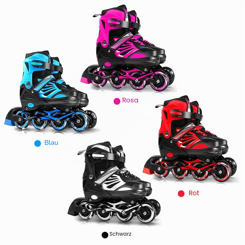 Lixada Inline Skates Kinder Vestellbare Inliner mit beleuchteten PU Rädern Rollschuhe Geschenk für Kinder Teenager,Jungen Mädchen Anfänger Damen Herren,Größe 28-33/34-37/38-41