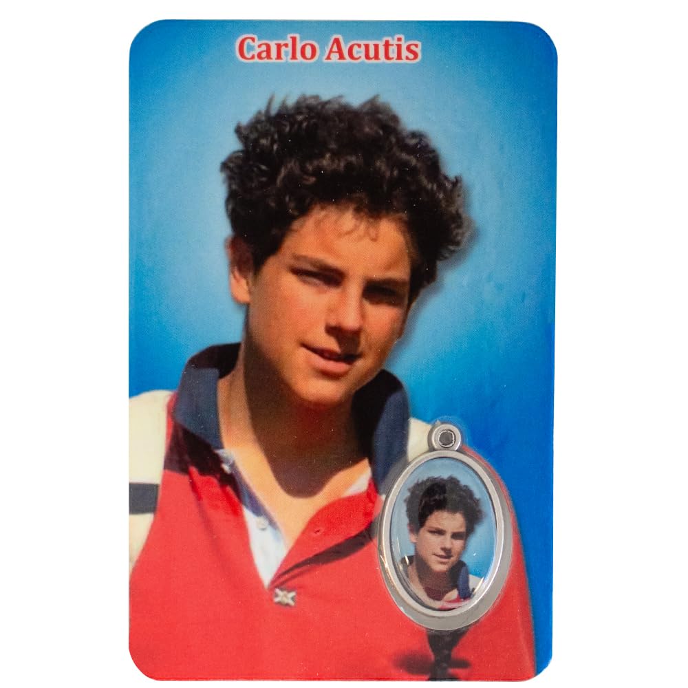 Holy Prayer Card with Built-In Medal Pendant | Laminated Full-Color Prayer Card | Great Variety | Great Christian Gift for First Communion and