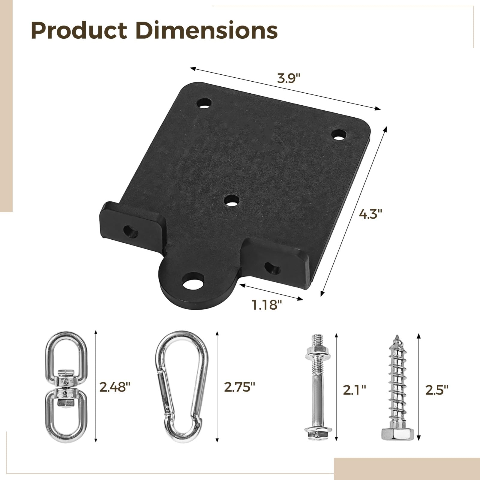 Supporto da soffitto per sacco pesante, gancio da soffitto per sacco da boxe, supporto in metallo per sacchi da boxe con gancio rotante, facile installazione per allenamento interno ed esterno