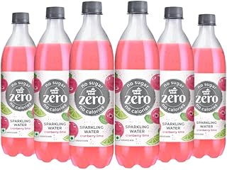 Paper Boat Zero Cranberry Lime Sparkling Water, Pack of 6, 600ml Each | Zero Sugar, Zero Calories | Sugar Free| Flavoured Carbonated Water | No Aspartame