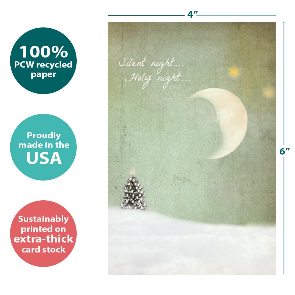 Tree-Free Greetings EcoNotes Weihnachtskarten – 12 Stück Mit Umschlägen, 10 X 15 Cm, Aus 100% Recyceltem Papier
