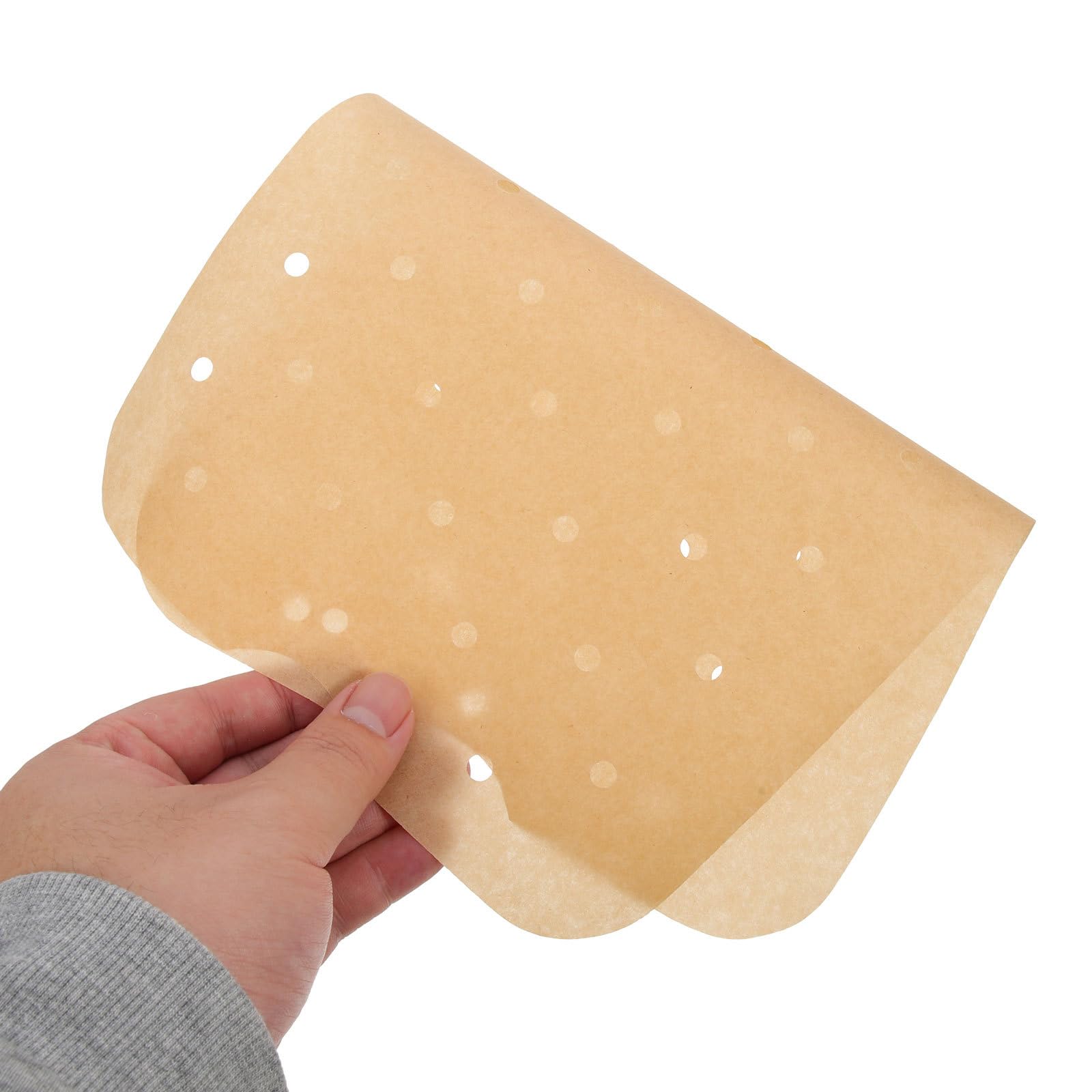 TOYANDONA Carta Forno per Friggitrice ad Aria 200 Fogli Microforati Antiaderente in Carta Khaki per Cottura Uniforme senza Grassi in Forno e Friggitrice