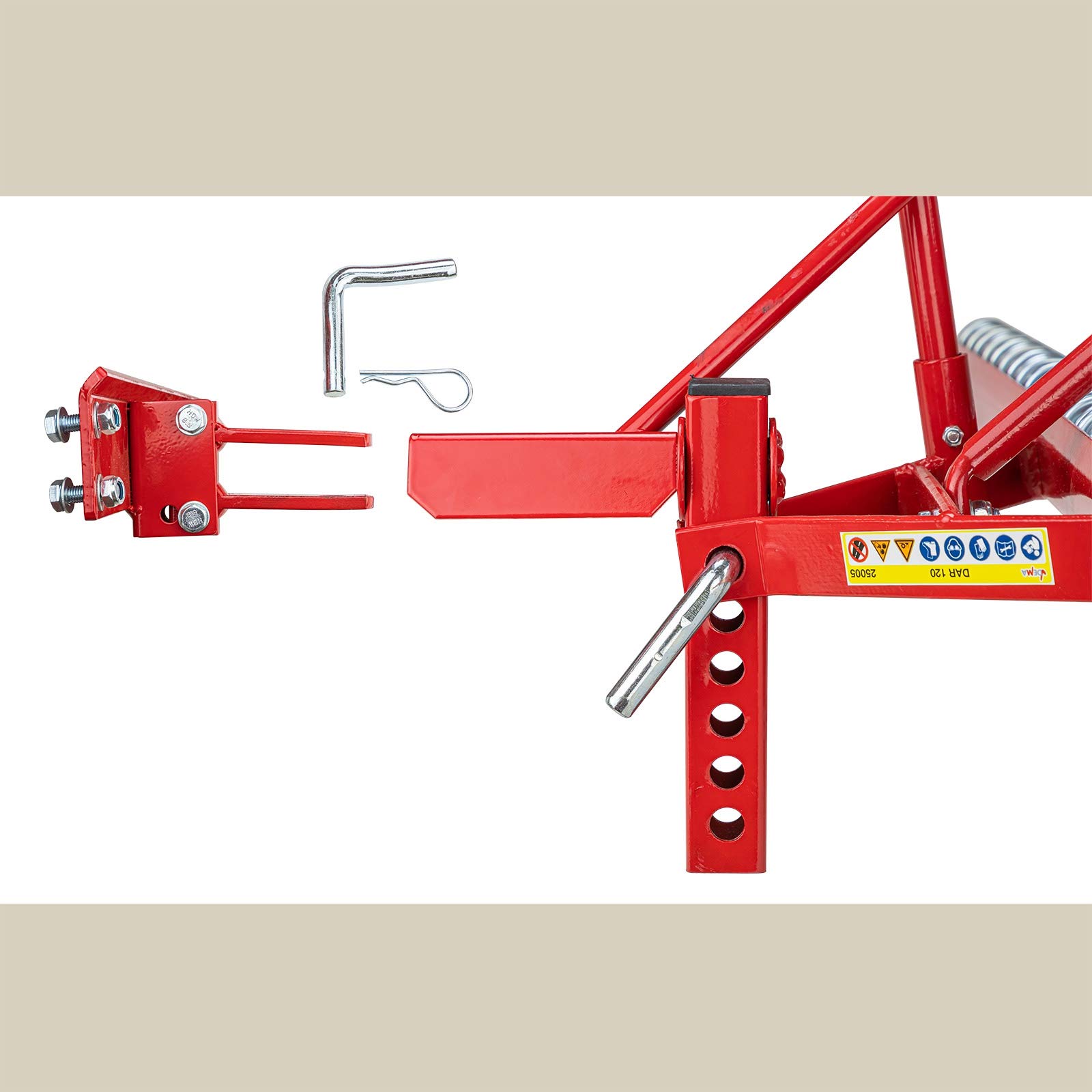 DEMA Rasenstriegel 120 cm Traktor ATV Wiesenegge Vertikutierer Anbau | Rasenlüfter, Wiesenstriegel, Moosentferner, Federzinken, Bodenbelüfter, Grünlandpflege, 6-fach höhenverstellbar