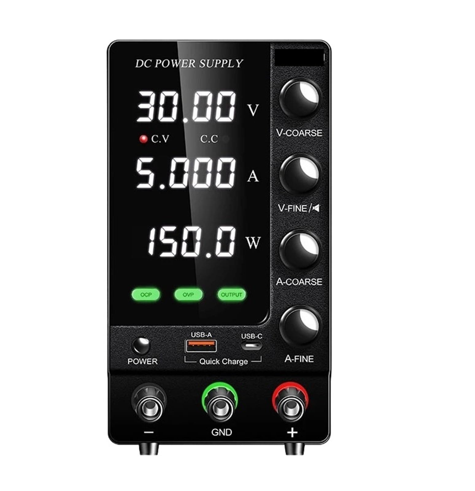 Alimentation de banc CC réglable 60V 5A avec interface USB-A et Type-C