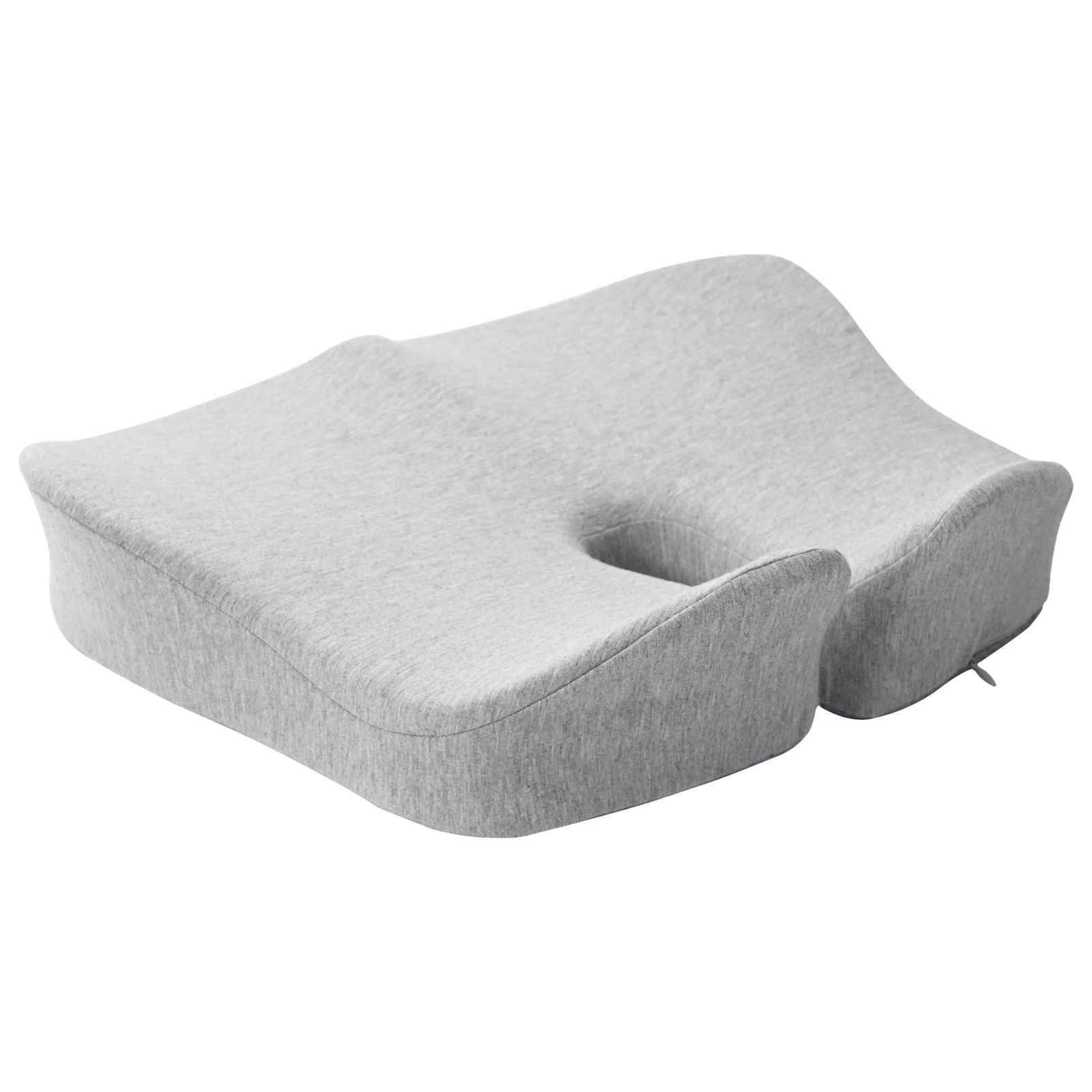 Cojín de asiento monocolor gris claro, 50 x 43 x 10 cm, espuma viscoelástica ergonómica con funda extraíble, antideslizante, para comedor, cocina, oficina, silla de ruedas y cojín de suelo