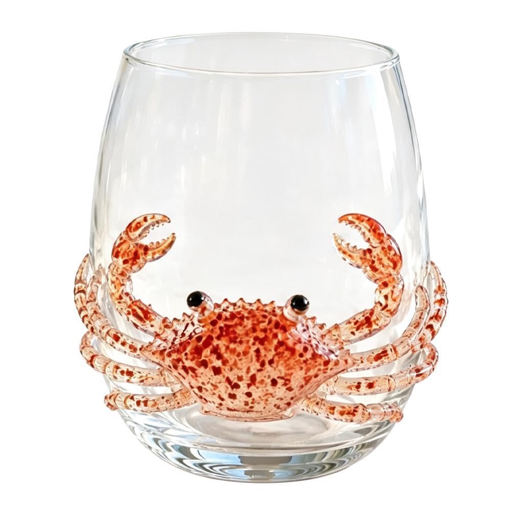 Artisanal Blue Ringed Octopus Glassware, Ocean Octopus Drinking Glass Barware, Handmade Nautical Cocktail Cup, Marine Animal Inspired Ocean Decor for Home Bar Gift