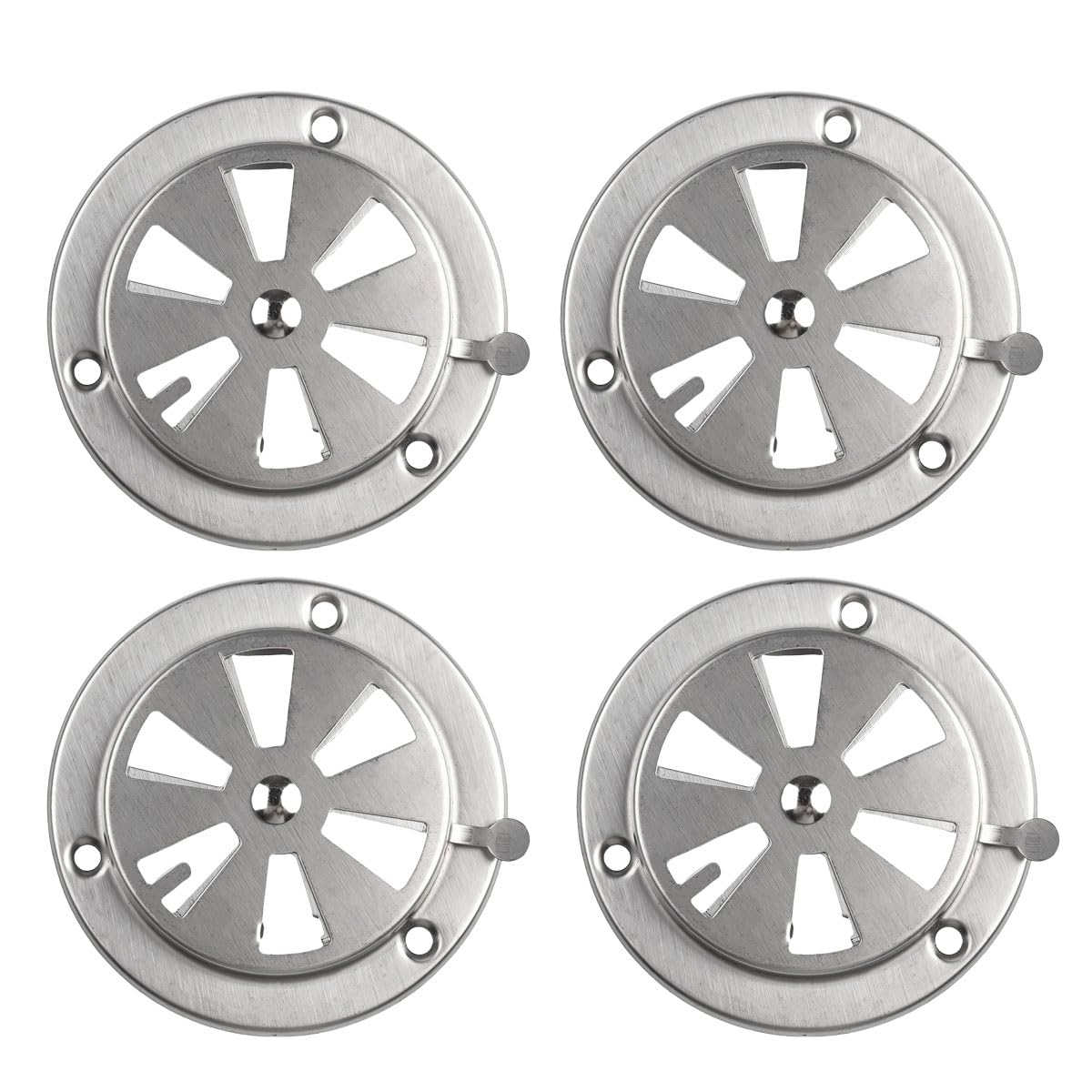 UCCKEYI BBQ Smoker Air Vent Set, 4 Pieces Stainless Steel Grill Damper for Increased Airflow, Replacement Parts for Grill, Stove and Smoker