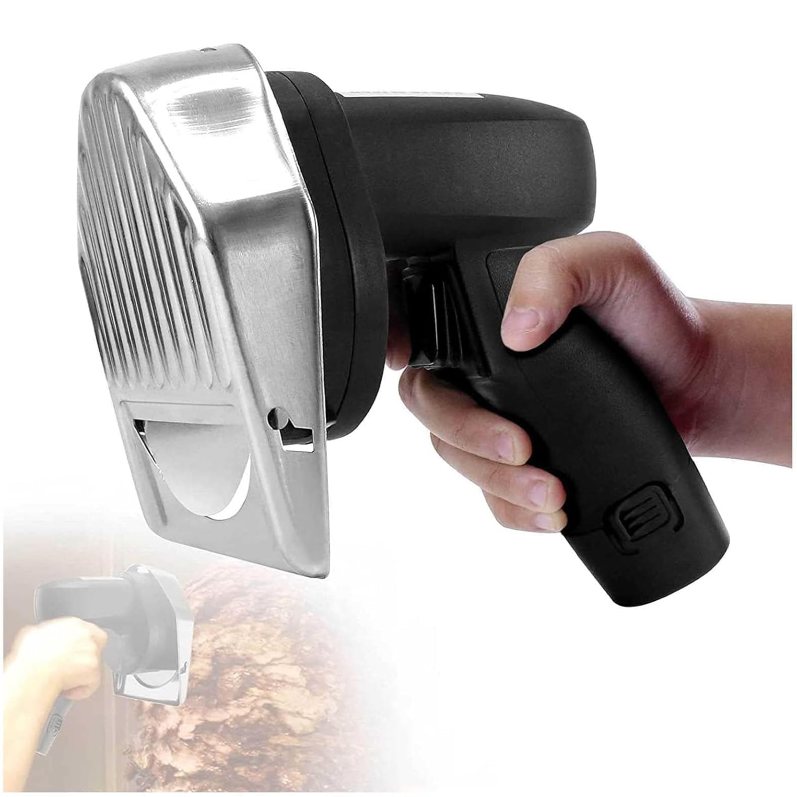 Coupe-viande électrique professionnel en acier inoxydable - Trancheuse à kebab de qualité professionnelle (épaisseur réglable de 0 à 8 mm, faible bruit, facile à démonter, pour la maison et les