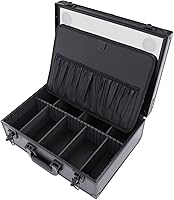 Vista 1 de Estuche de maquillaje grande, caja organizadora de cosméticos con luces y espejo, estuche de maquillaje con divisores personalizados, kit