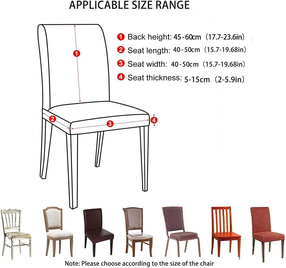 Dining Chair Covers,Universal Stretch Elastic Chair Protector,Removable Washable Chair Slipcovers,Stain Resistant Dustproof Seat Cover. (Light Curry,6 Pieces)