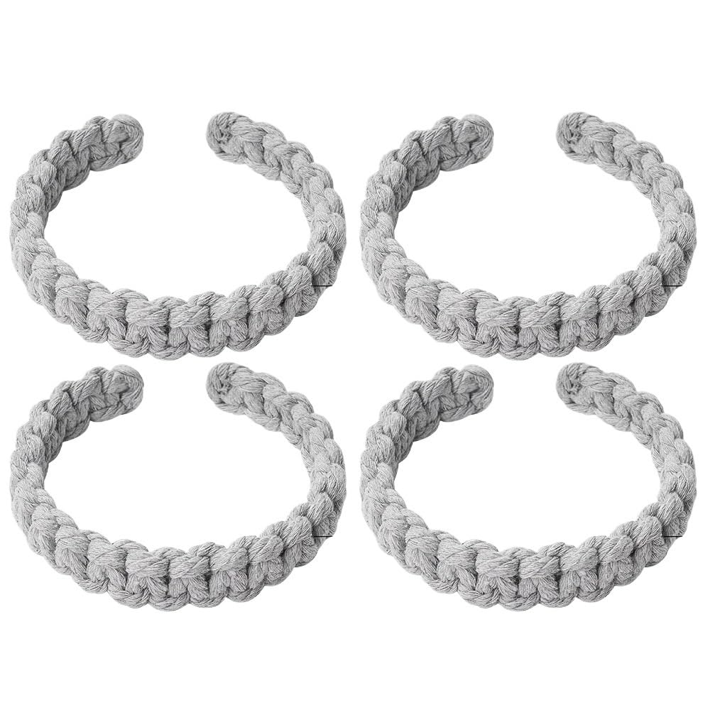 Jute Braided Curtain Holdback Rope Tiebacks For Decorative Holdbacks Fashion Woven Hanging Home Decor(Grey-4PCS)