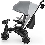 Kinderkraft Jazz 3 Triciclo, Asiento Giratorio 360°, posición semirreclinada, Plegable, Capota UPF 50+, Manillar para Padres, función de Bicicleta de Equilibrio, Gris - 8