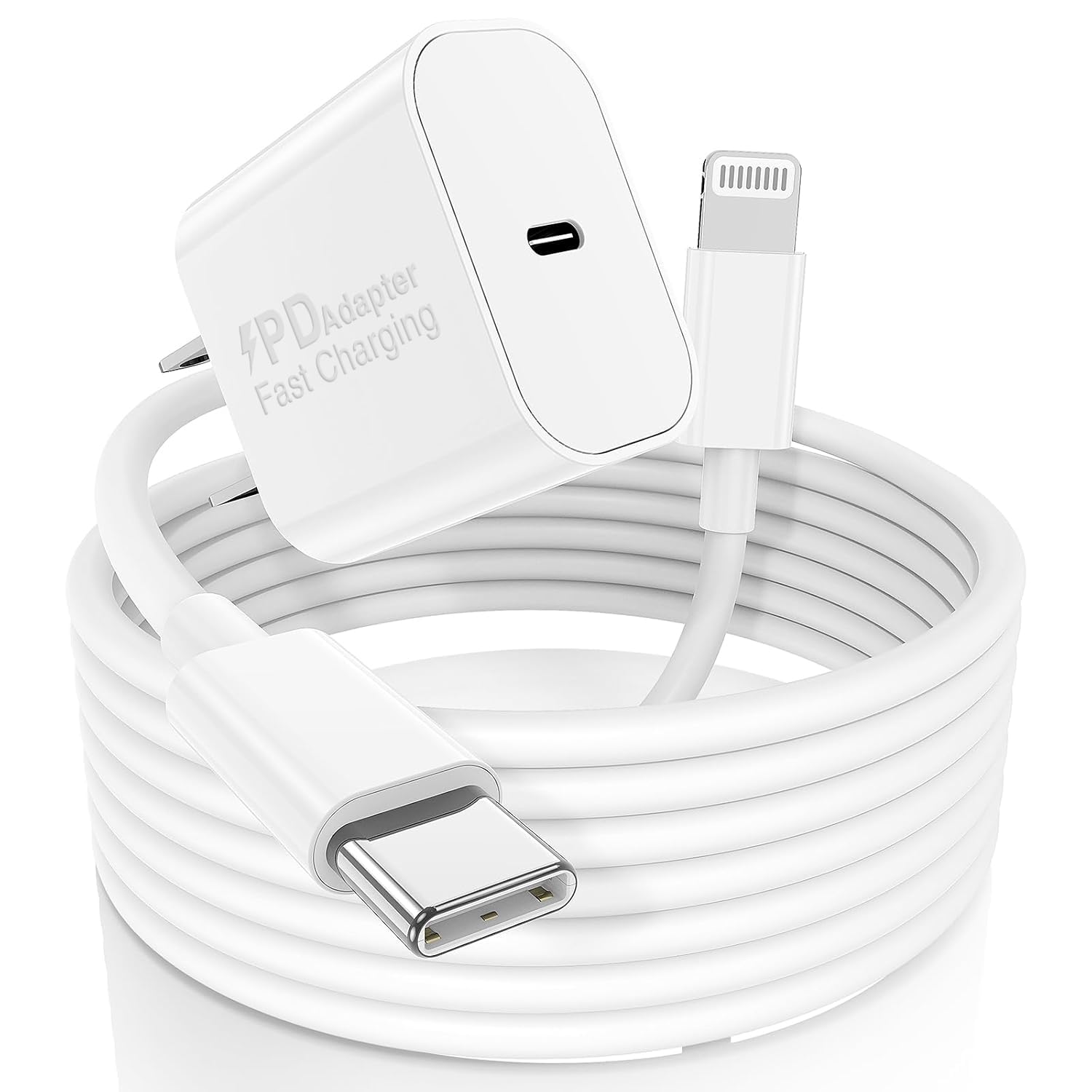 iPhone Fast Charger, USB C Wall Charger Block Plug and 10ft Type C to Lightning...