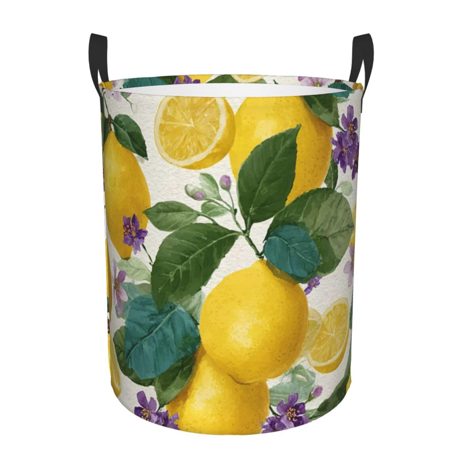 Laundry Basket Large Collapsible Laundry Hamper with Handles Green leaves Laundry Basket Waterproof Freestanding Dirty Clothes Hamper for Bedroom Bathroom Dorm