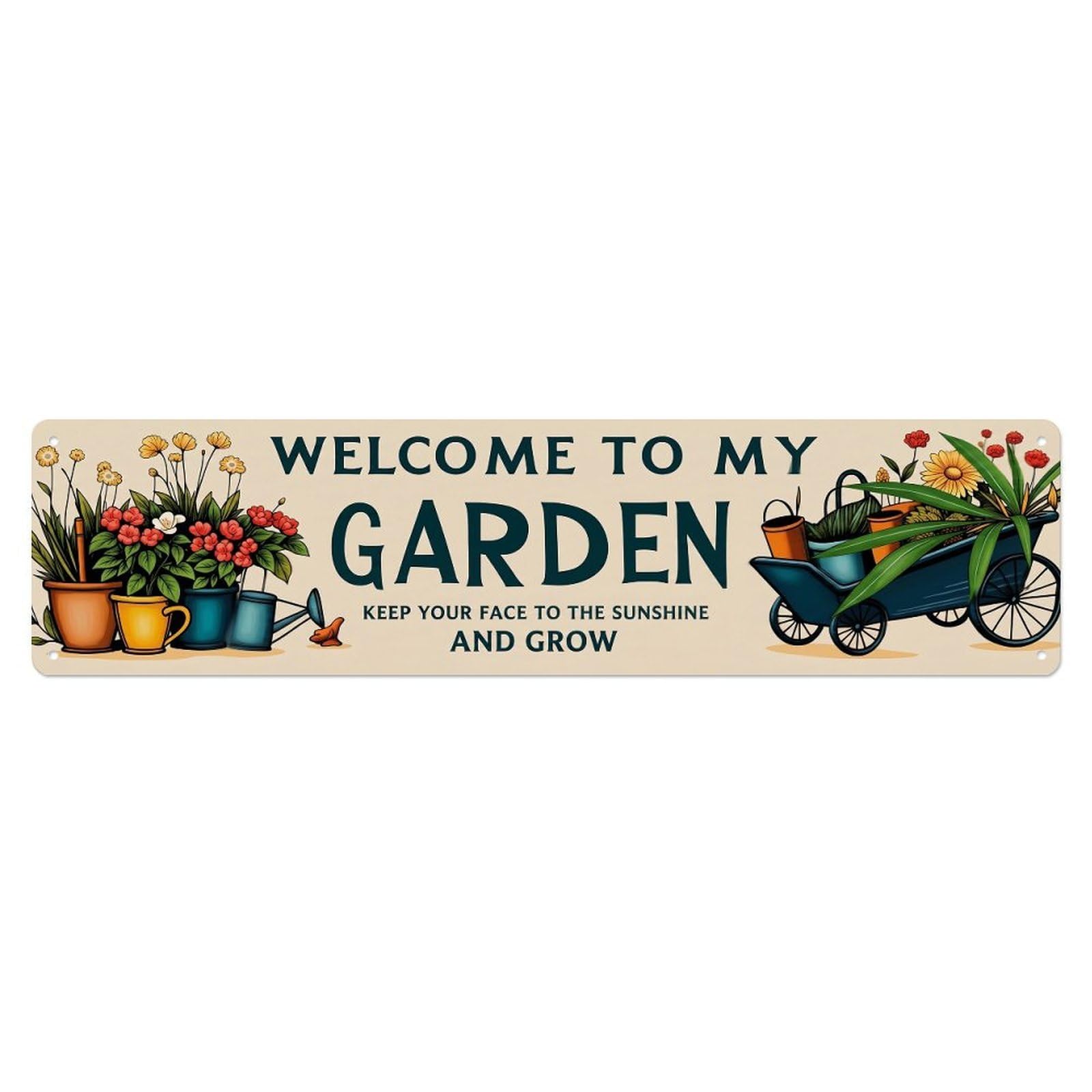 Welcome To My Garden Vintage Sunflower Field Metal Tin Sign