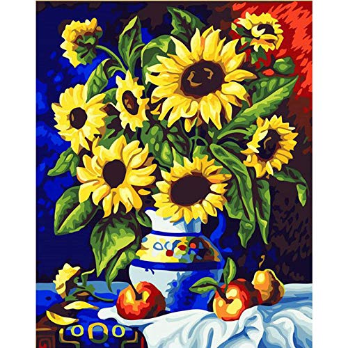Peinture par numéros fleur jaune Kenyoo, l'idée cadeau créative avec cadre