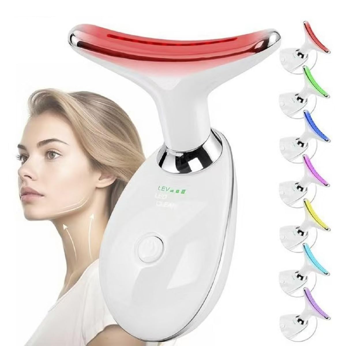 Harry Williams 7-in-1 Face Massager Tool with 7 Color LED Light Therapy, Microcurrent Technology for Skin Firming, Wrinkle Reduction, Double Chin Treatment, Face and Neck Massage Device (White)-image-32