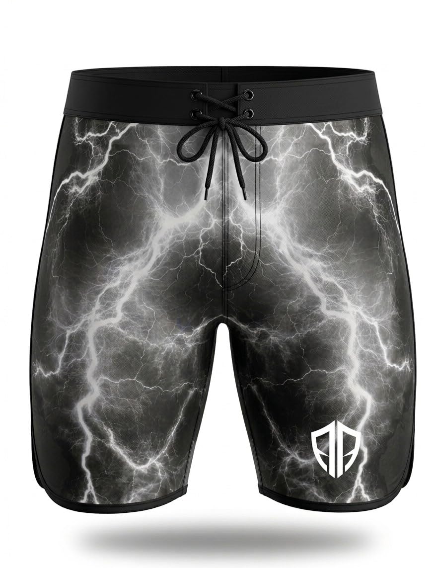 Limited Edition Zeus Midnight Strike Board Shorts | Men's Physique Board Shorts for Competition
