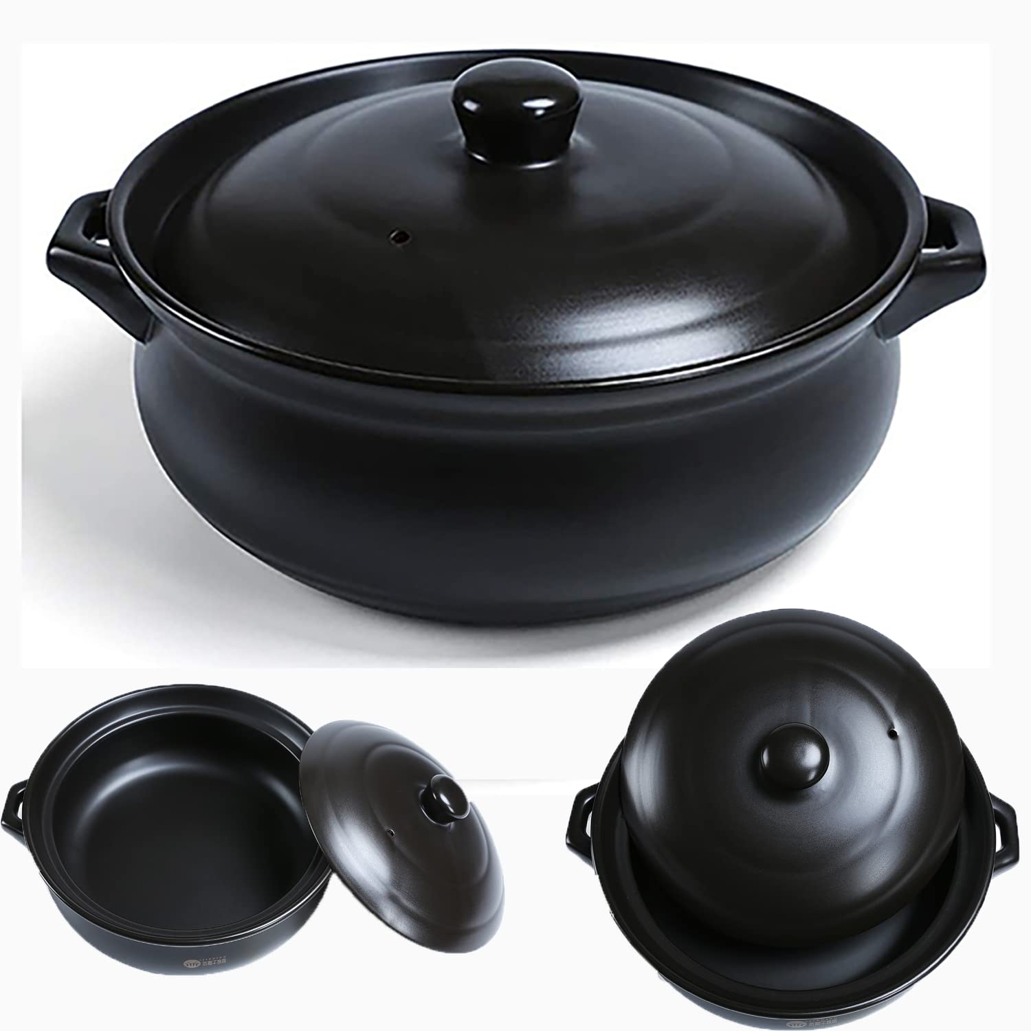Tontopf, Keramikschüssel mit Deckel, vielseitig einsetzbar, langlebig(7300ml)
