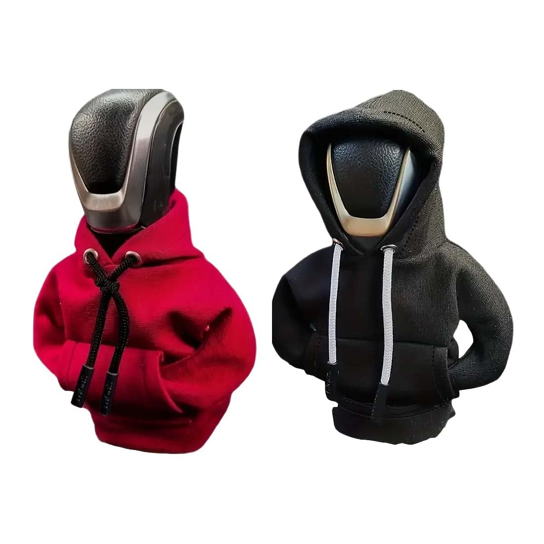 2 sztuki akcesoriów samochodowych z kapturem z dźwignią zmiany biegów, akcesoria samochodowe, osłona dźwigni zmiany biegów, bluza z kapturem na gałkę zmiany biegów, zabawne bluzy z kapturem, do